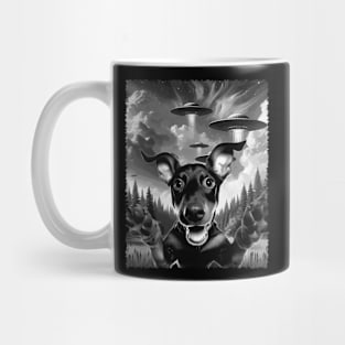 Doberman Pinscher Dog UFO Tee Trendsetter Triumphs for Canine Enthusiasts Mug